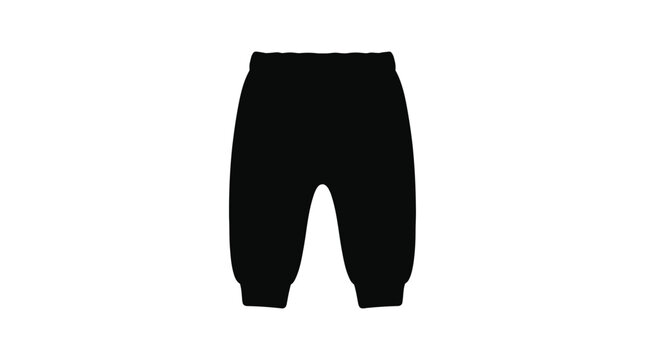 Sweatpants Silhouette Against White Background Minimalist Fashion Illustration Silhouette