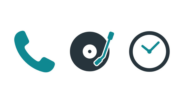 Phone Record Clock Icon Set