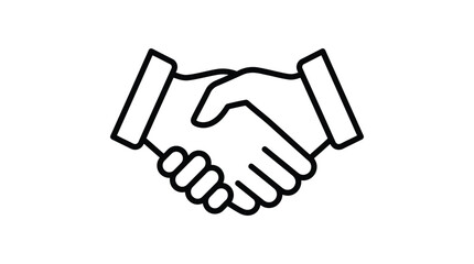 Obraz premium Handshake Silhouette In Black And White Line Art Style Silhouette