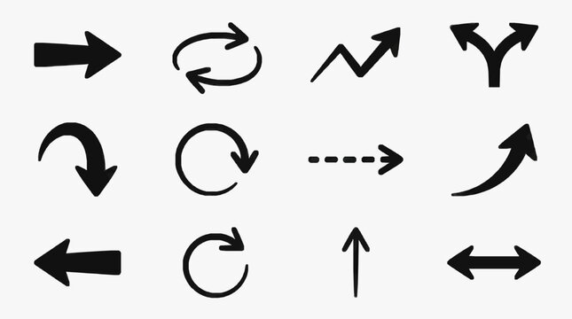 Directional Arrows and Flow Symbols Collection.