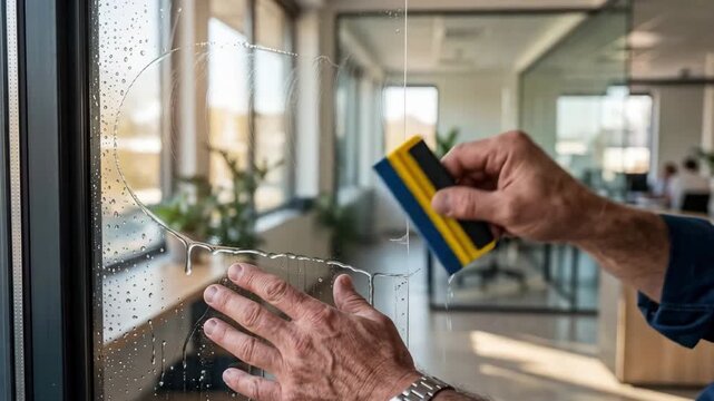 Window Film Squeegee Application Closeup