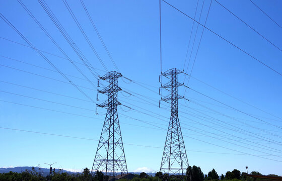 Electricity towers and overland power lines