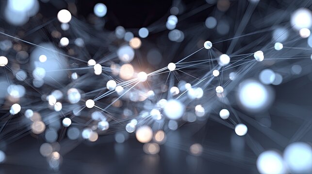 Abstract network of glowing spheres and connecting lines, symbolizing interconnectedness