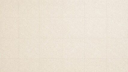 Fototapeta premium Cream beige square tiles with subtle stone texture and visible grout lines forming a regular grid, ideal as a neutral floor or wall background for interiors