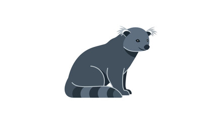 Fototapeta premium Cute Binturong Bearcat Animal Vector Illustration with Striped Tail and Fluffy Ears on White Background