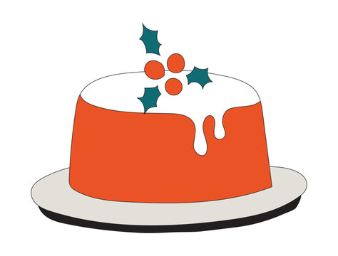 Christmas Pudding Vector Illustration