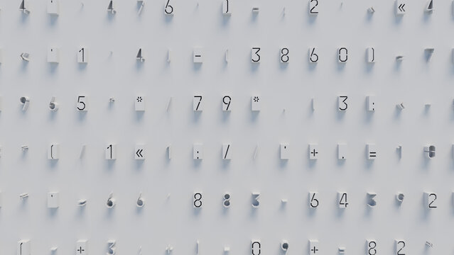 Grid of 3D White Geometric Shapes Including Cubes, Cylinders, and Irregular Polygons on Light Gray Background for Minimalist Design and User Experience Projects