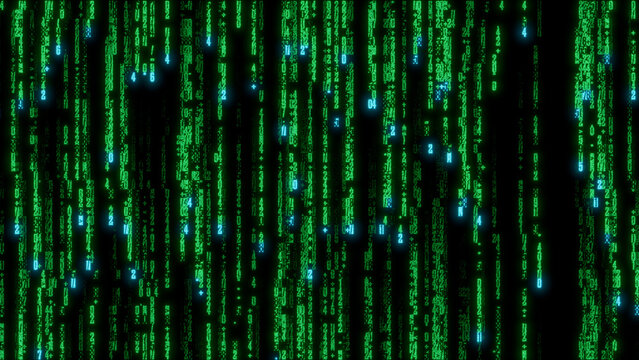 Intricate pixelated fractal design in vibrant green and blue lines on a deep black background, showcasing advanced digital art and mathematical detail for modern decor or tech-themed projects.