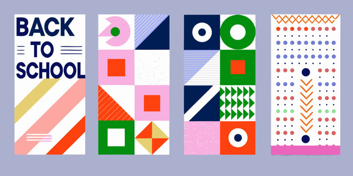 Geometric pattern collection with text a colorful vector illustration for educational themes abstract art academic
