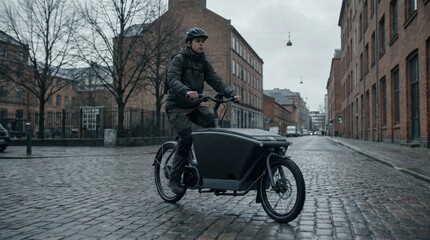 Obraz premium Attractive young delivery driver with cardboard box