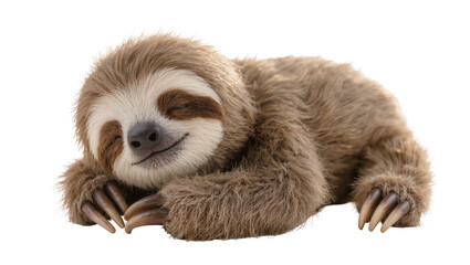 Obraz premium Cute baby sloth sleeping peacefully soft fur, gentle smile