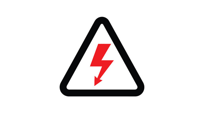 Electrical hazard warning sign black and red vector illustration