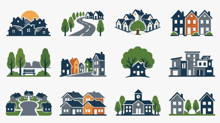 Fototapeta premium Diverse Residential Household Styles Collection.