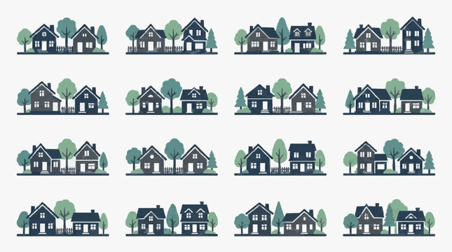 Diverse Residential House Styles Collection.