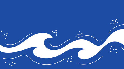 Fototapeta premium Flowing Blue Ocean Waves With White Highlights Under Bright Sunlight