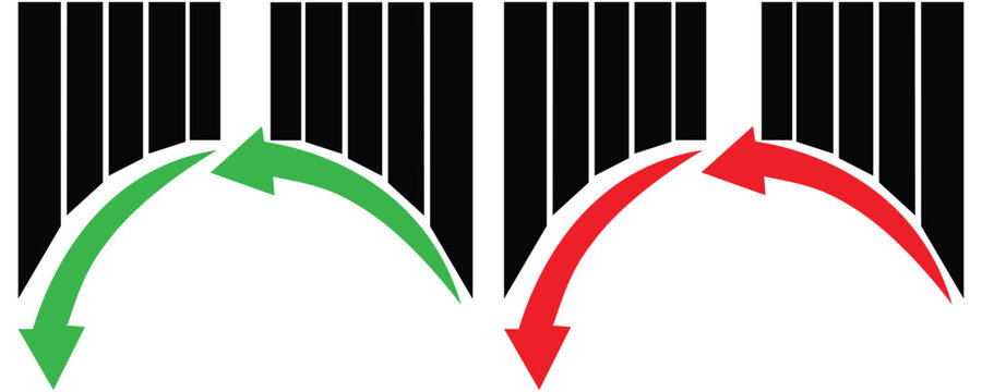 Up and down graph chart vector icon set. growth increase and decrease sign. economy rise and decline symbol. upward or downward trend bar chart icon