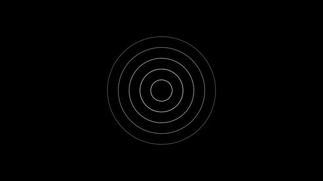 Circles radiate in uniform thickness from the center of the frame, providing an clean aesthetic for user experience design or technical diagrams needing a subtle overlay for data visualization tools.