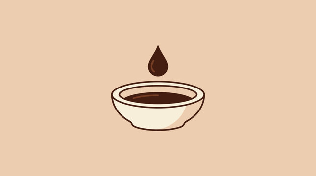 Minimalist Animation of a Droplet Falling into a Bowl of Dark Liquid