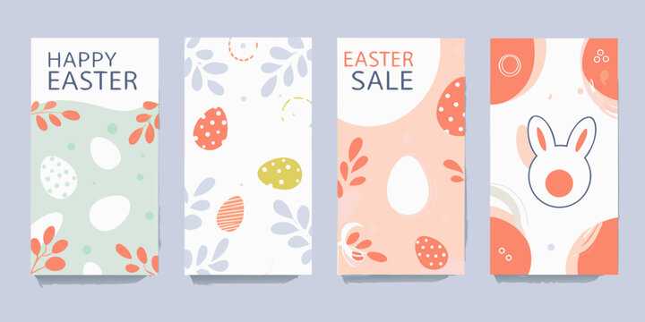 Floral ornament and egg pattern posters a colorful vector illustration for springtime celebrations easter
