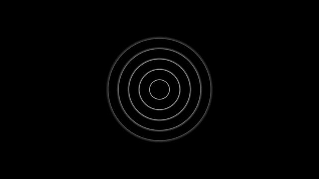 Concentric rings emanate from a central point, forming a perfectly balanced geometric illustration on a plain dark background to represent target acquisition or signal strength in digital software.