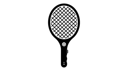 Tennis racket icon stands as a clean vector graphic representing sports equipment and athletic leisure activities for modern design projects. © Berkah