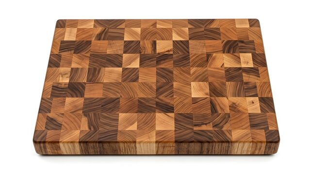 Textured end grain wooden butcher block cutting board pattern