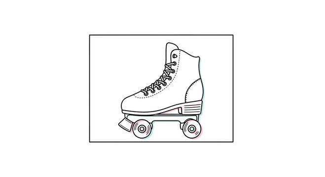 Retro Roller Skate Illustration - Vintage Style Quad Skates