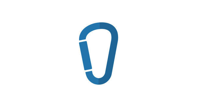 Professional Blue Climbing Carabiner Vector Graphic for Mountaineering Safety and Rock Climbing Equipment