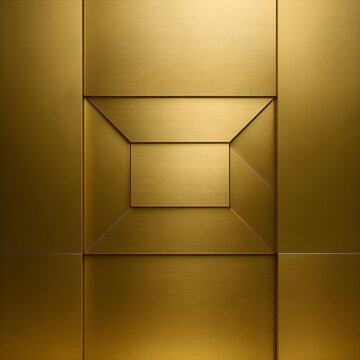Luxury Gold Geometric Metallic Background with Brushed Texture and Elegant Panel Design
