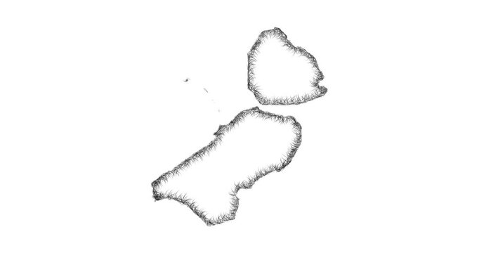 Sketch Flevoland outline map animation - smooth progressive reveal