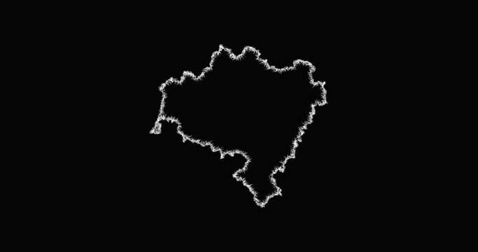 Sketch Dolnoslaskie outline map animation - smooth progressive reveal
