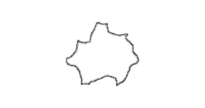 Sketch Kutahya outline map animation - smooth progressive reveal