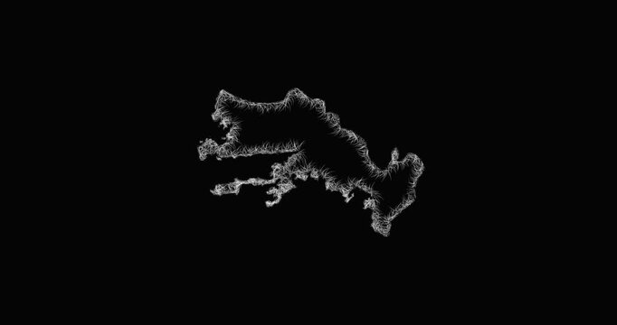 Sketch Mugla outline map animation - smooth progressive reveal