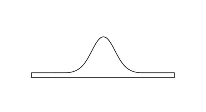 Bell Curve Graph on White Background - Normal Distribution Concept