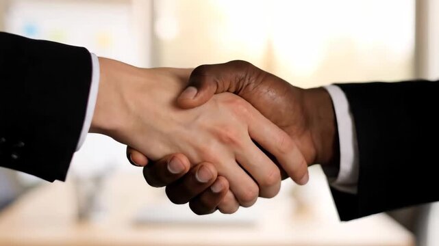Business people shake hands and cooperate scenes, business handshakes and cooperate moments