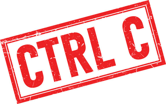 Distressed red rubber stamp with the text CTRL C in bold, grunge style lettering