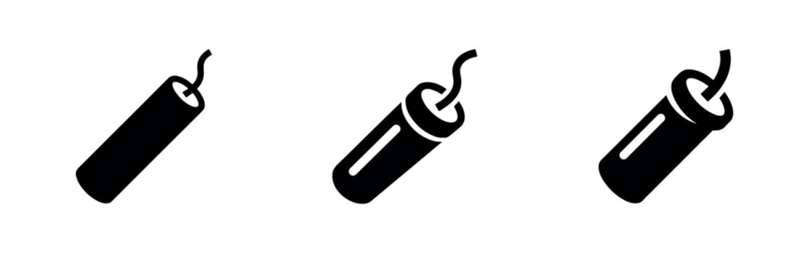 Dynamite Sticks with Fuse Icon Set