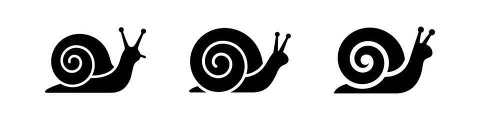 Snail Icons with Shells in Various Views © Lili