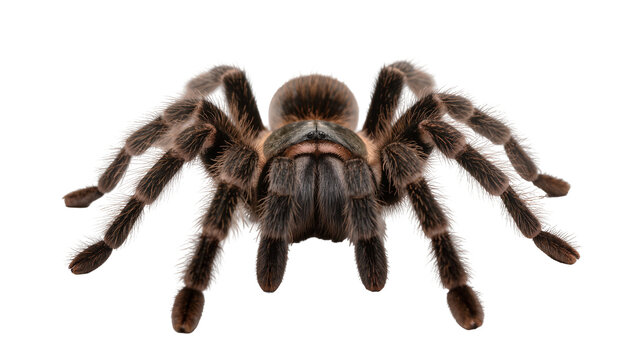 Brown fuzzy tarantula spider with eight legs