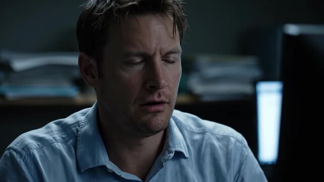The man's expression in the office was solemn, and the office man was anxious and scratching his head