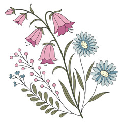 Cottagecore Wildflower Botanical Bundle Editable Vector Set © SUMON