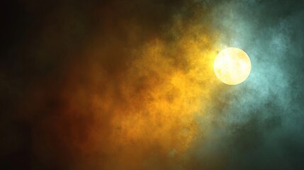 Obraz premium Abstract Cinematic Sky With Soft Fog Background Featuring A Glowing Sphere Of Mystical Ambient Light