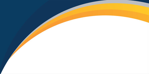 Obraz premium Abstract blue, yellow, and grey layered wavy shapes background banner with white copy space abstract
