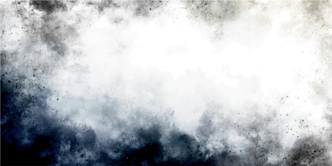 Fototapeta premium Dark abstract watercolor clouds and ink splash texture with white negative space in center for copy and a muted watercolor backdrop.