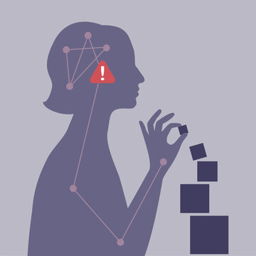 Motor skill and coordination dysfunction, dyspraxia, neurological condition illustration.
