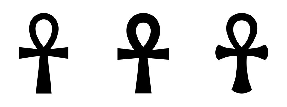 Ankh icon set. Ancient Egyptian symbol of life, eternity, and immortality.