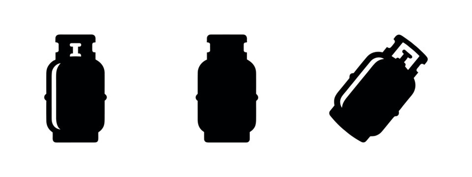 Gas cylinder and propane tank icons, representing energy, fuel storage, and industrial use