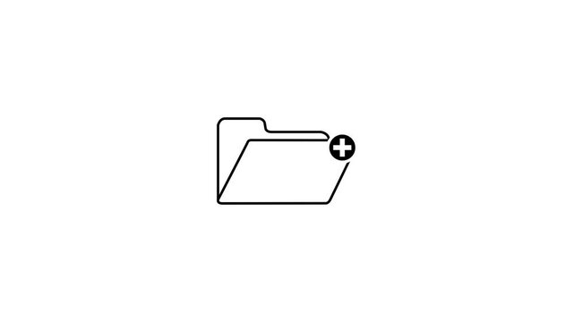 Minimal UI UX Document Management System Icon on white background 4k video animation
