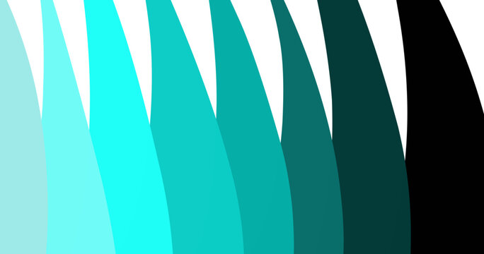 Abstract ocean background vector illustration with cold cyan and teal curved sharp spikes design isolated on white background
