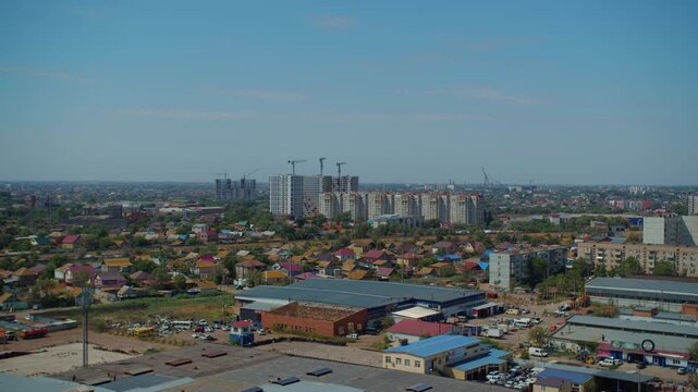 Aerial view of urban residential district under development